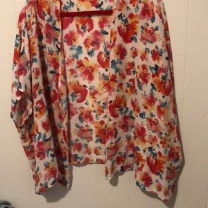 Floral print kimono